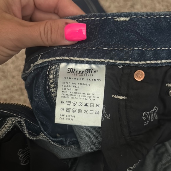 Miss Me Blue Boot Cut Jeans with Embellished Design - Picture 5 of 5